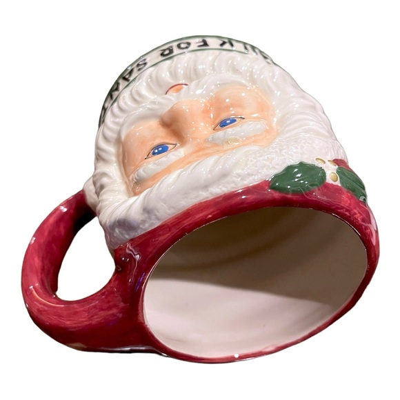 Vtg. A La Carte Santa Claus ‘Milk for Santa’ Handpainted 3D Ceramic Coffee Mug - Picture 7 of 10